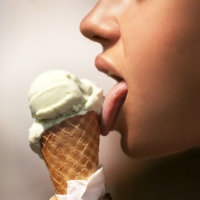 licking ice cream